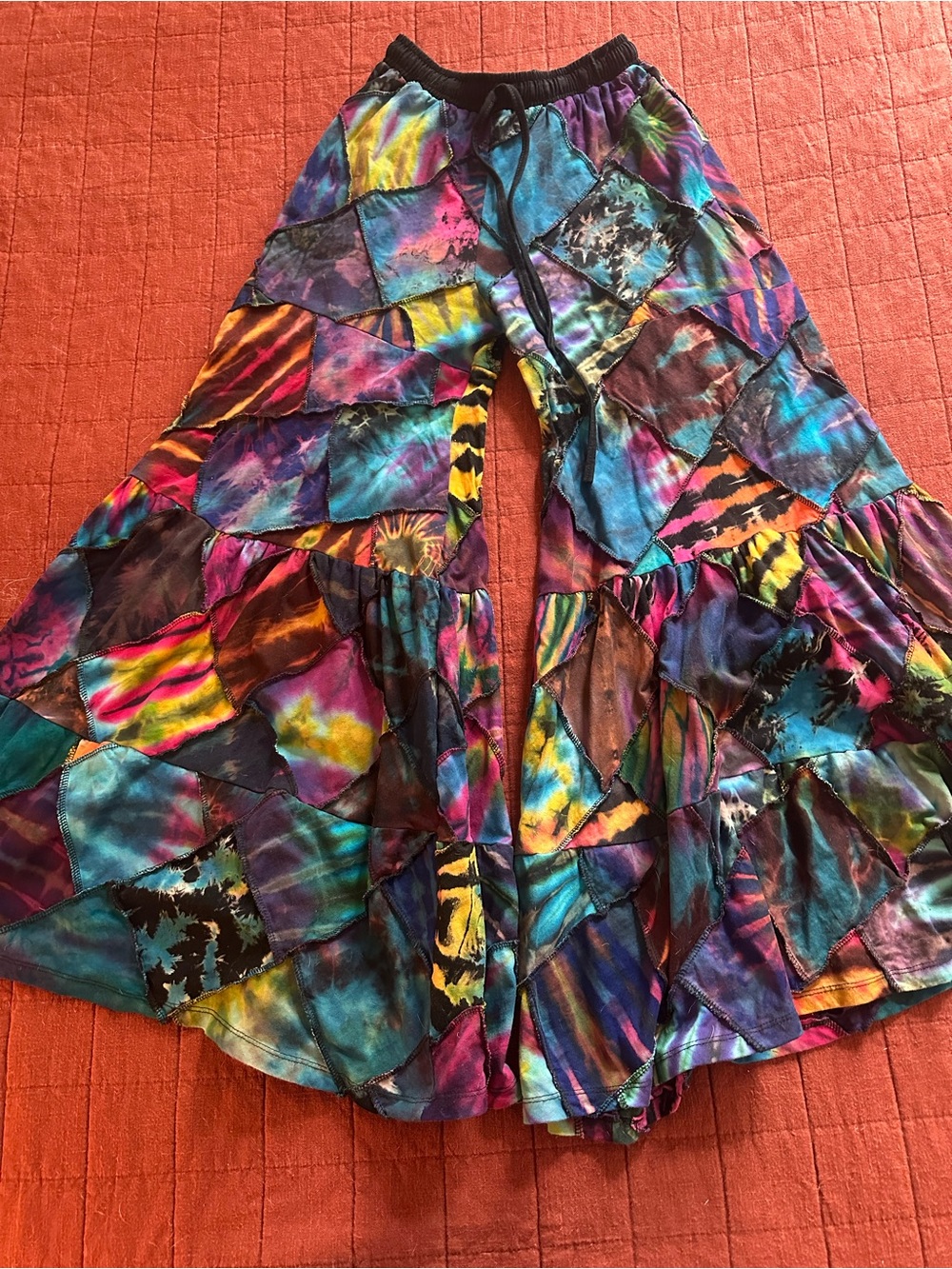 Harem Pants and Halter Top set — multicolour patch-work women’s size L
